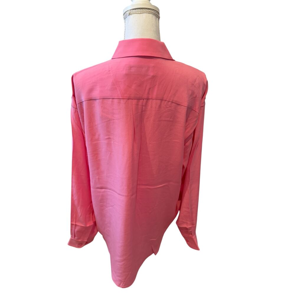 Equipment Femme OTY Oversized Silk Button Up Shirt Pink S - Picture 7 of 9